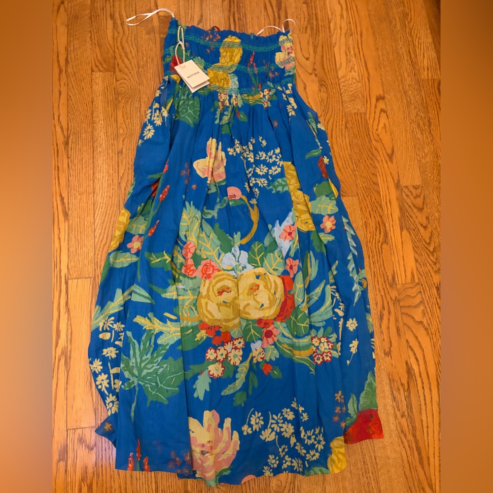 “The Screeching” Blue Floral Halter Midi Dress – Size M (NWT)